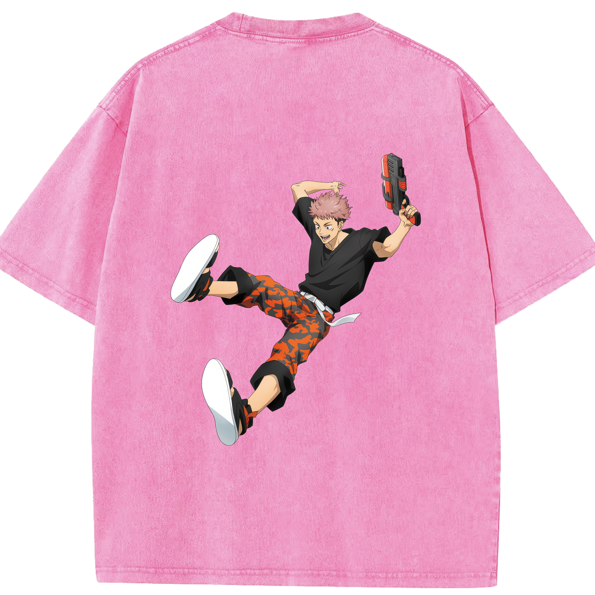 （画像用） 呪術廻戦 Jujutsu Kaisen 綿100% ヴィンテージ風 半袖Tシャツ（背面プリント）